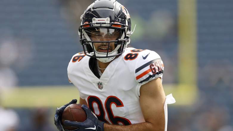 Chicago Bears offensive tackle Aviante Collins (74) blocks against the Tennessee  Titans during the first half of an NFL preseason football game, Saturday,  Aug. 12, 2023, in Chicago. (AP Photo/Kamil Krzaczynski Stock