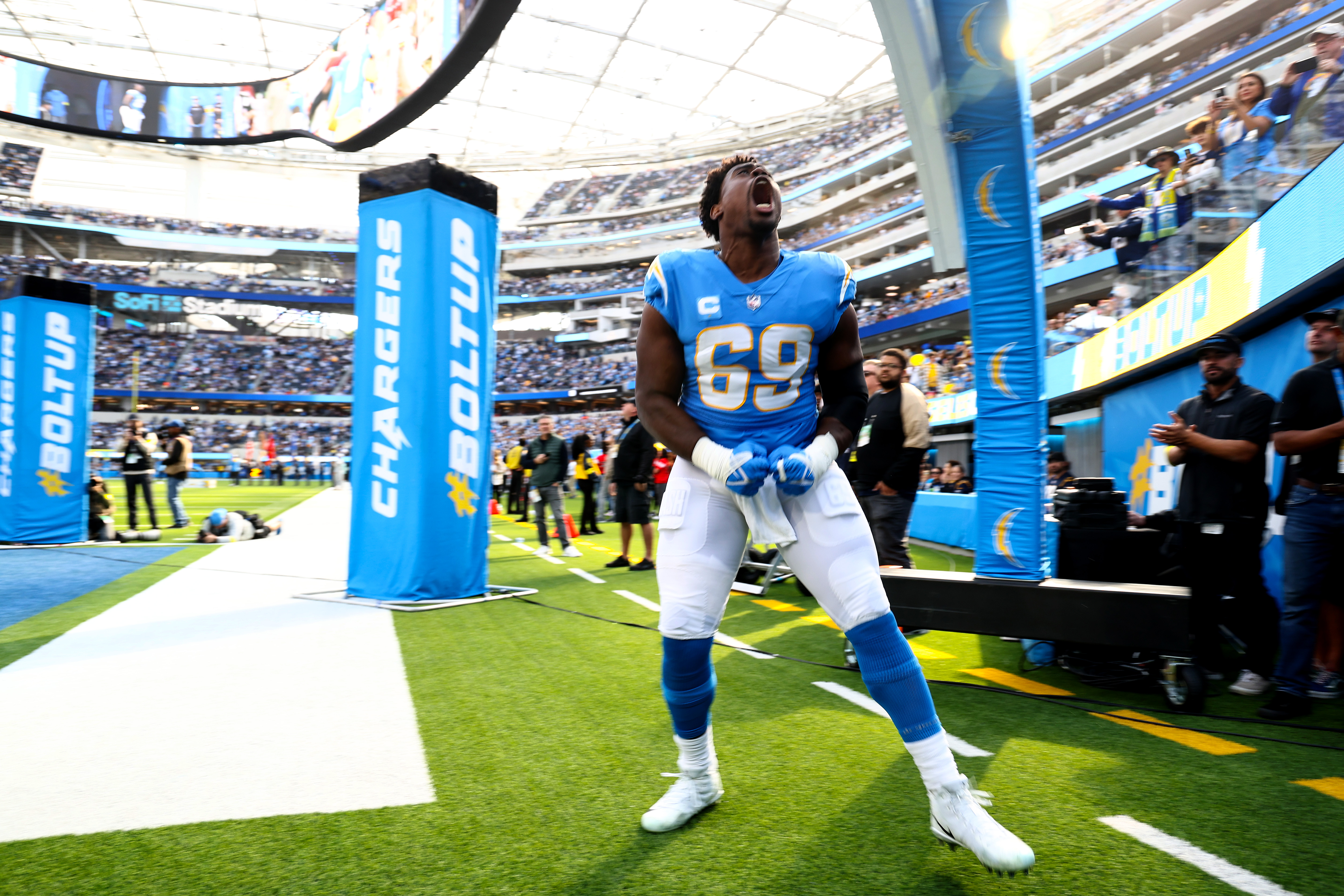 Dallas Cowboys wide receiver Simi Fehoko makes a catch during warm ups  before a preseason NFL football game against the Los Angeles Chargers  Saturday, Aug. 20, 2022, in Inglewood, Calif. (AP Photo/Ashley