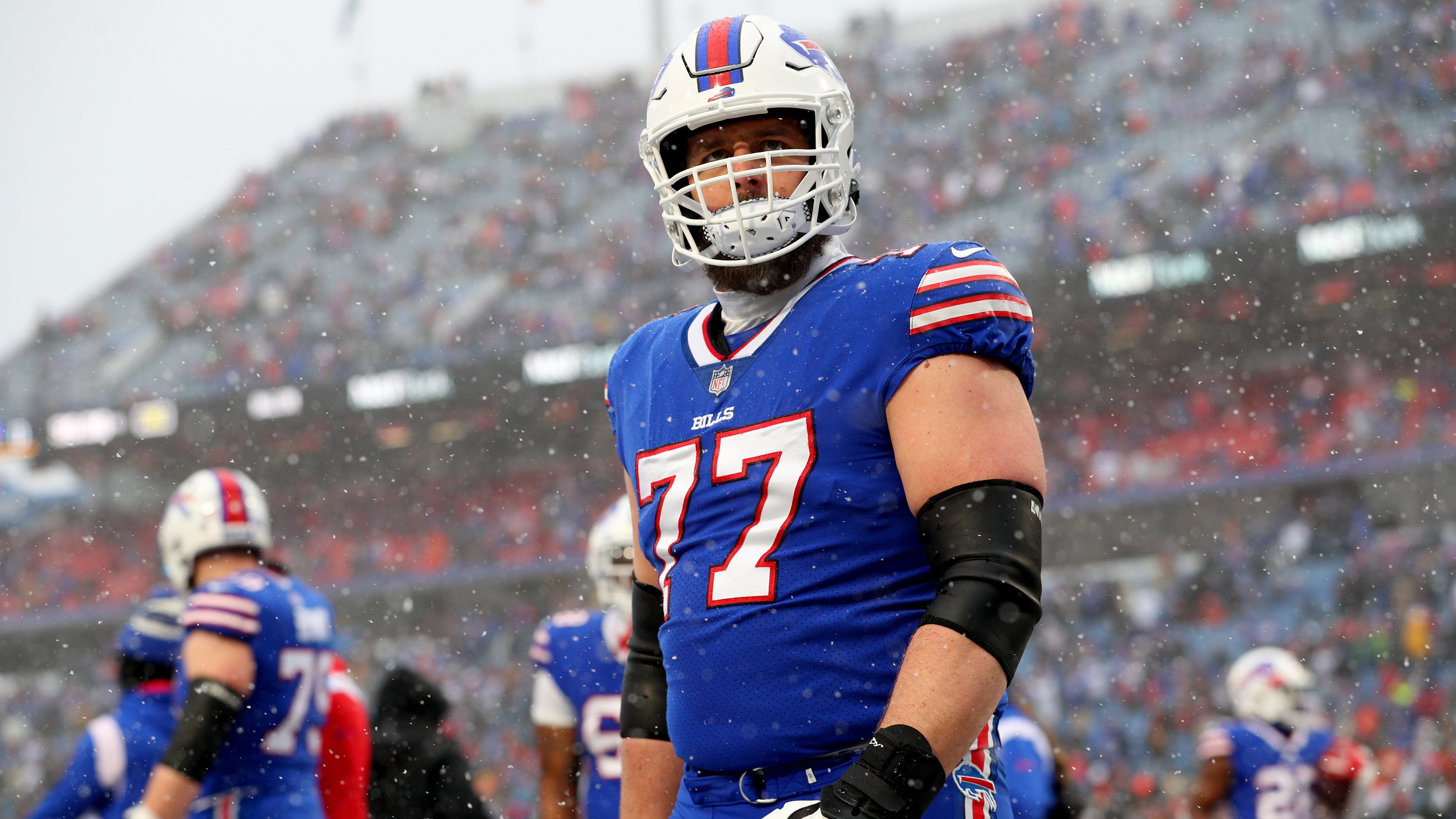 Buffalo Bills' Spencer Brown appears to have avoided injury