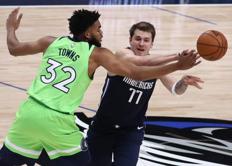 Karl-Anthony Towns guards Luka Doncic