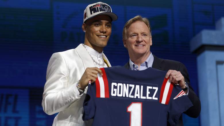 Christian Gonzalez, selected by the Patriots with the No. 17 pick