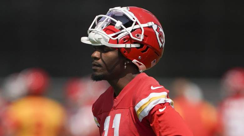 Kansas City Chiefs wide receiver Cornell Powell during warmups before an  NFL football game against the Los Angeles Rams, Sunday, Nov. 27, 2022 in Kansas  City, Mo. (AP Photo/Reed Hoffmann Stock Photo 