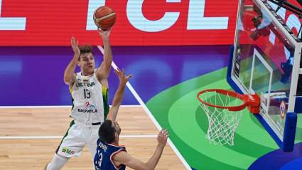 Knicks’ Stash Pick Rokas Jokubaitis Impressive in Lithuania’s Loss to Serbia