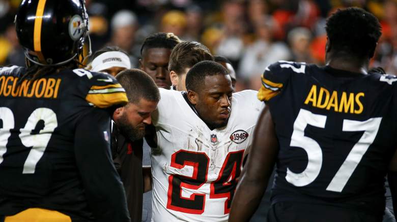 Cleveland Browns running back Nick Chubb suffered a season-ending injury against the Steelers.