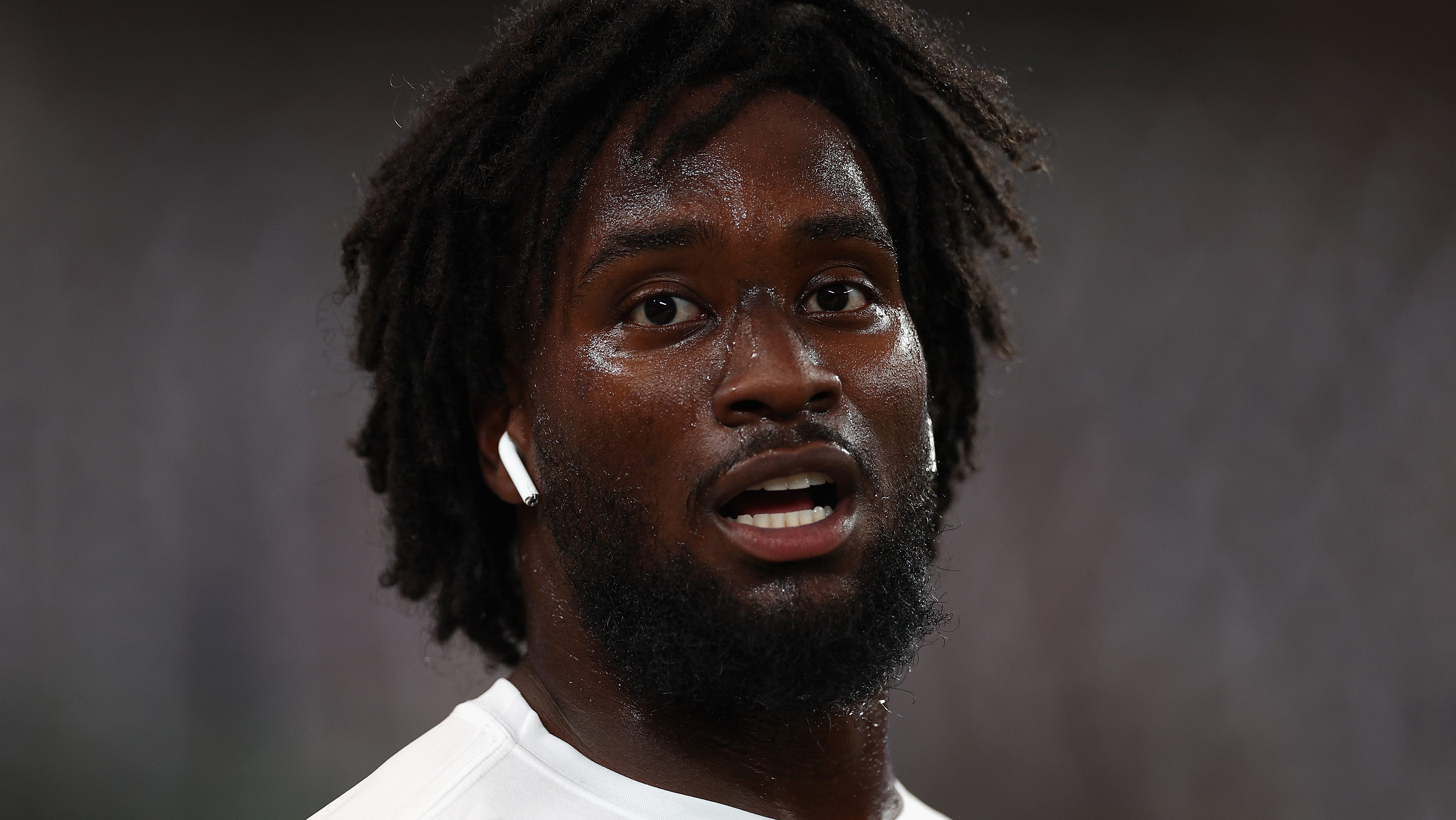 New York Jets linebacker Jamien Sherwood (44) runs against the Chicago Bears  during an NFL football game Sunday, Nov. 27, 2022, in East Rutherford, N.J.  (AP Photo/Adam Hunger Stock Photo - Alamy