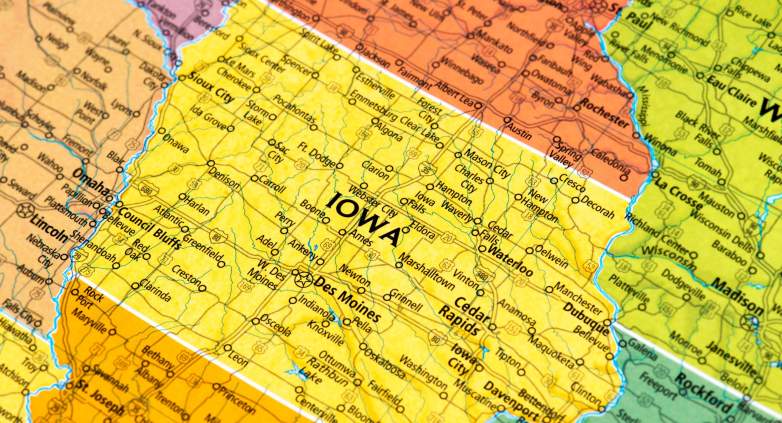 Iowa on map