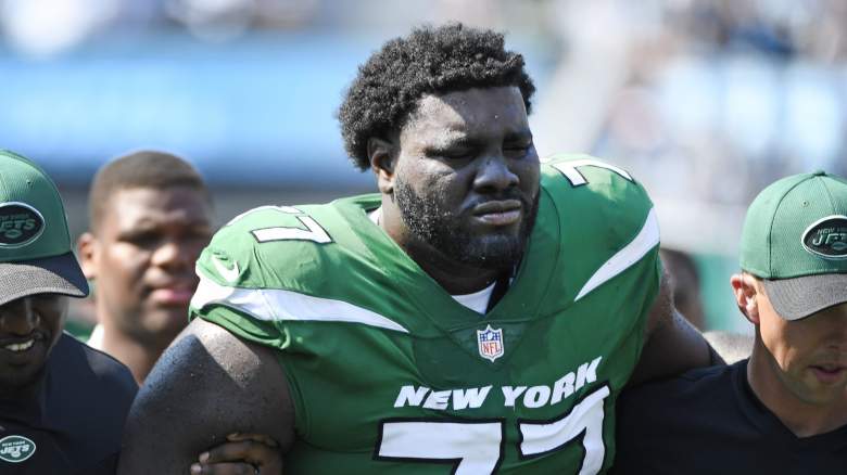 Mekhi Becton, former 1st round pick of the New York Jets