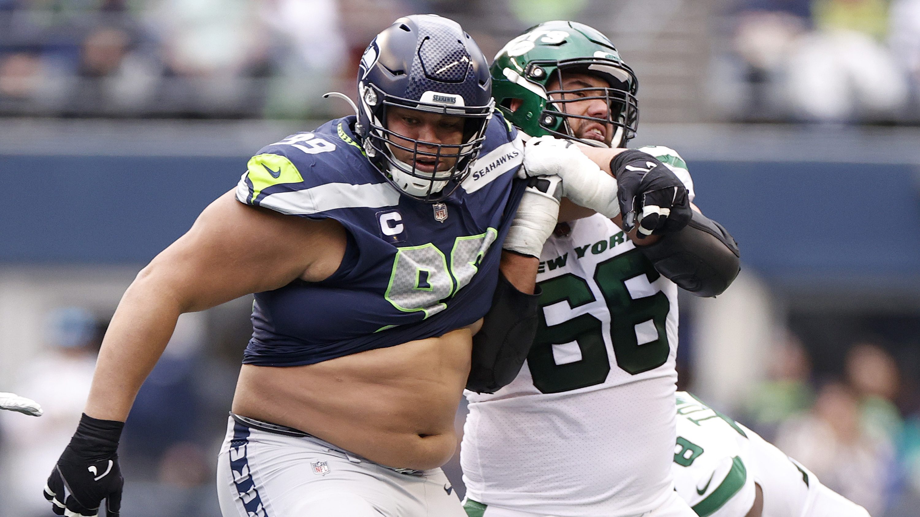 A New York Jets helmet on the sideline during the first quarter of News  Photo - Getty Images