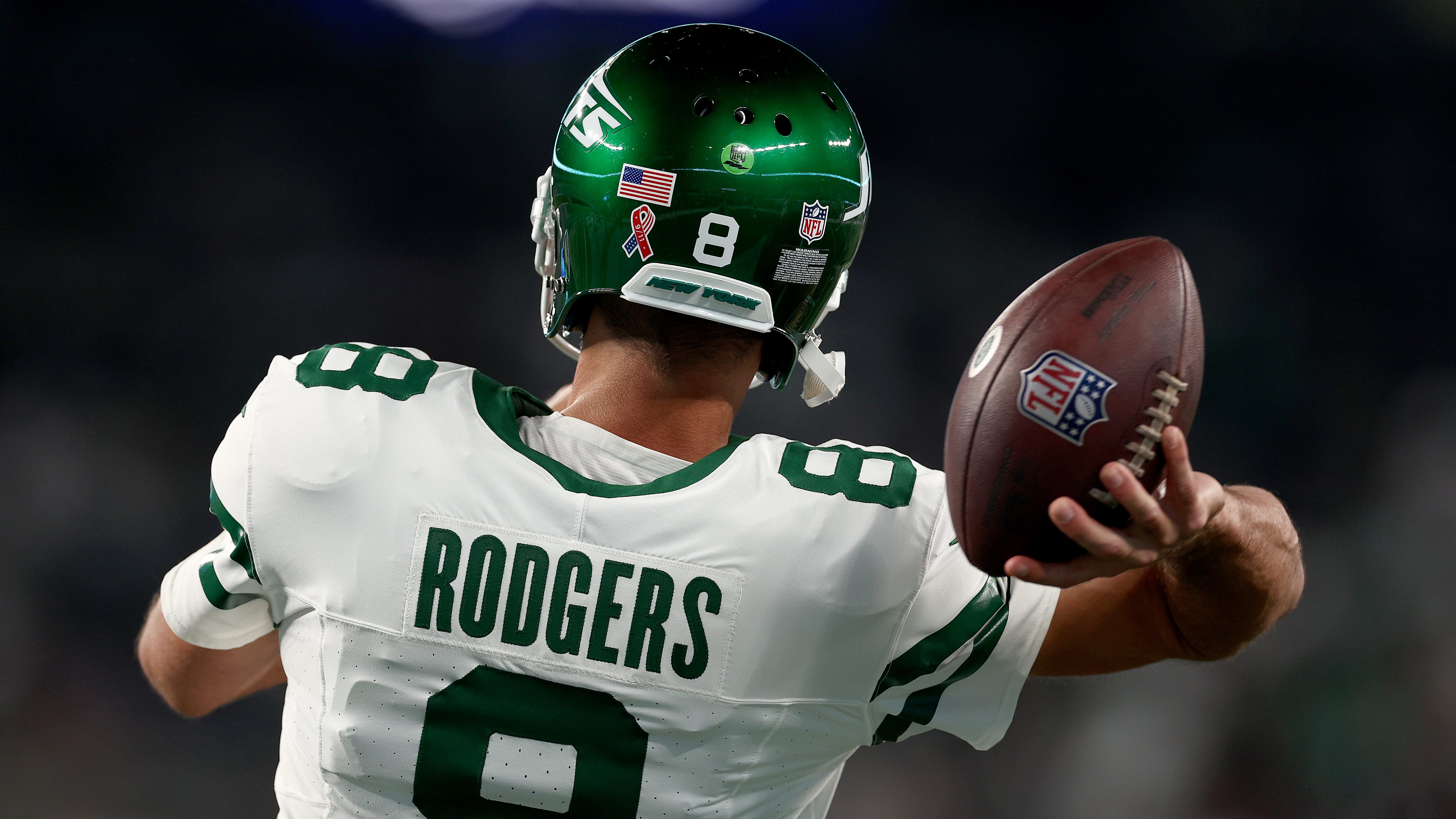 New York Jets linebacker Jamien Sherwood (44) runs against the Chicago  Bears during an NFL football game Sunday, Nov. 27, 2022, in East  Rutherford, N.J. (AP Photo/Adam Hunger Stock Photo - Alamy