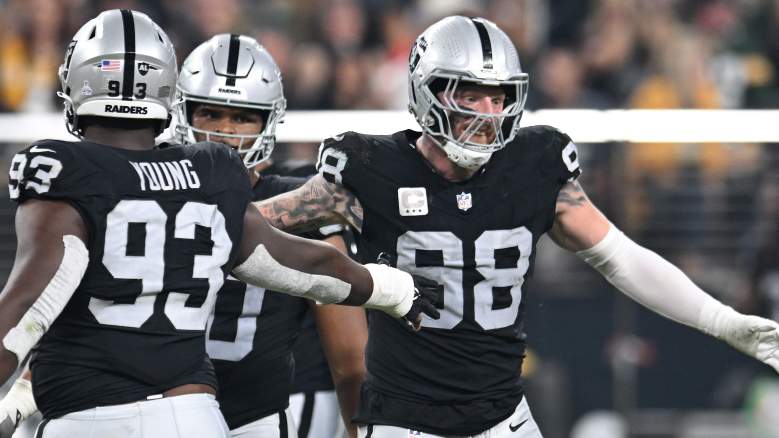 Maxx Crosby (right), Raiders star pass rusher