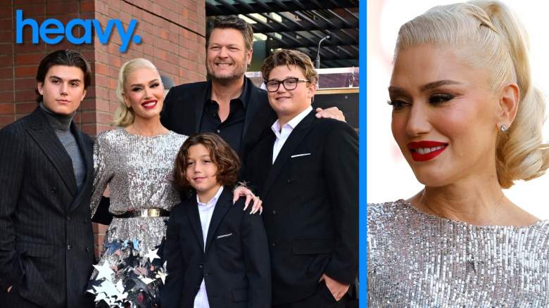 Gwen Stefani with Blake Shelton and her sons