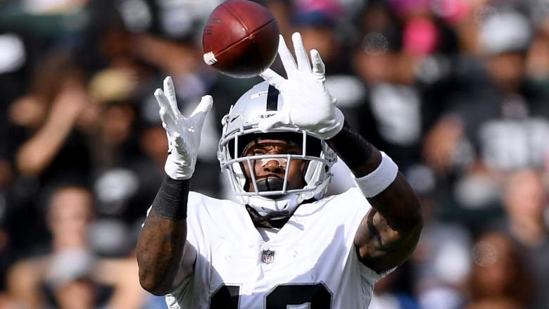 Martavis Bryant, playing for the Raiders in 2018, before his suspension