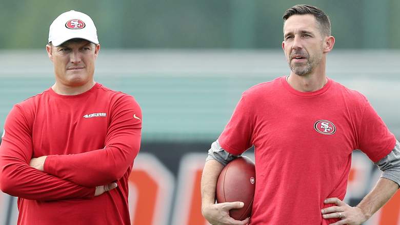 49ers GM John Lynch (left) and coach Kyle Shanahan made a roster move this week