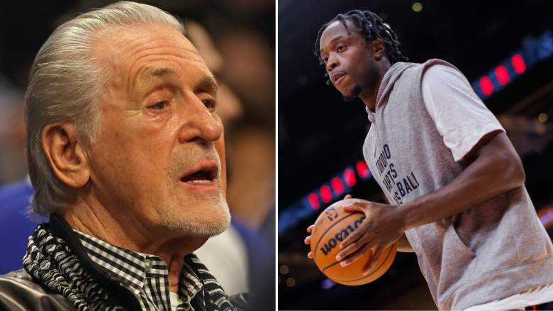 Pat Riley (left) and OG Anunoby, the subject of recent Miami heat trade rumors