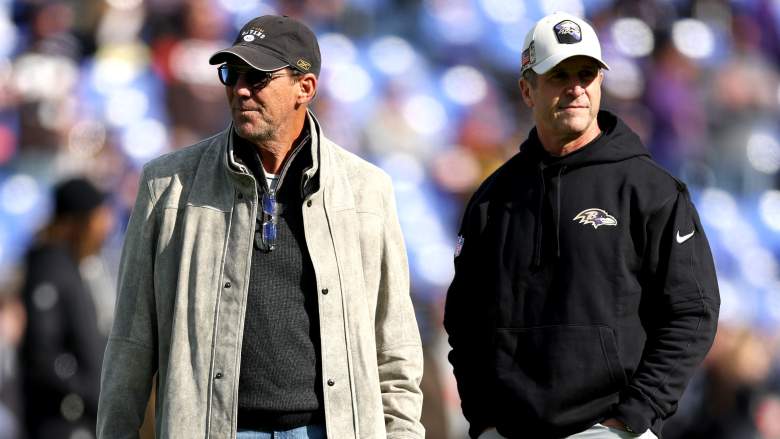 Ravens owner Steve Bisciotti and head coach John Harbaugh prior to game.