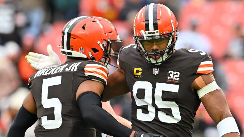 Myles Garrett of the Cleveland Browns and Anthony Walker Jr.