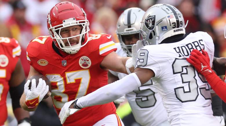 Travis Kelce (87) during the Chiefs' loss to the Raiders