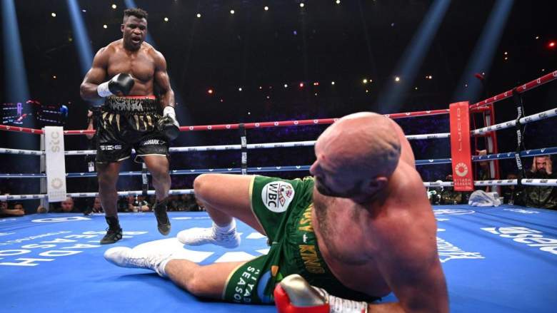 Francis Ngannou knocked Tyson Fury to the floor.