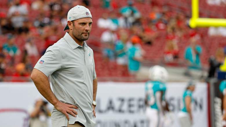 Wes Welker looks on as the Dolphins face the Buccaneers.