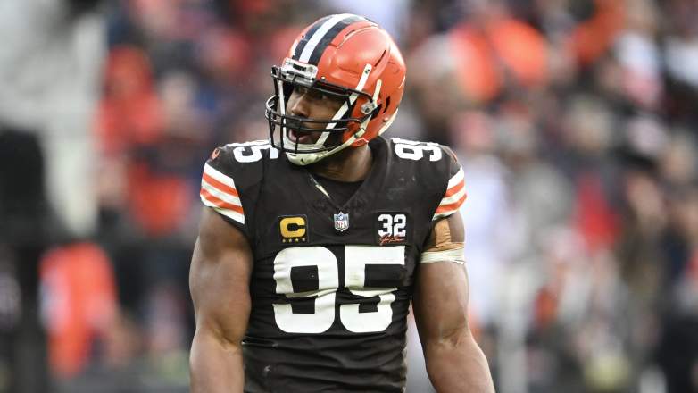 Browns defensive end Myles Garrett is unlikely to play on Sunday against the Bengals.