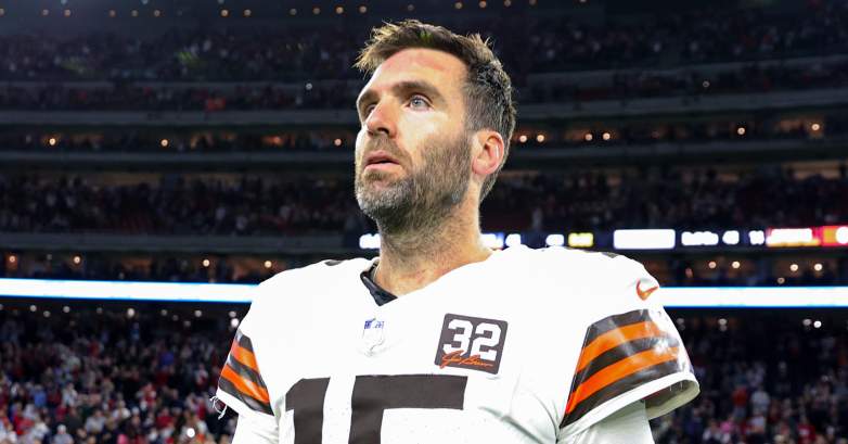 Joe Flacco tossed a pair of costly interceptions during the Browns' Wild Card loss against the Texans.