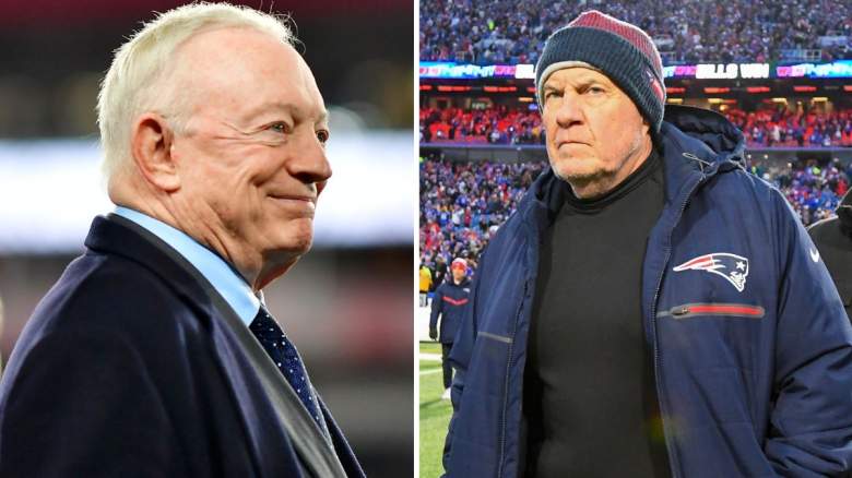 The Cowboys' Jerry Jones (left) could face pressure to hire Bill Belichick.