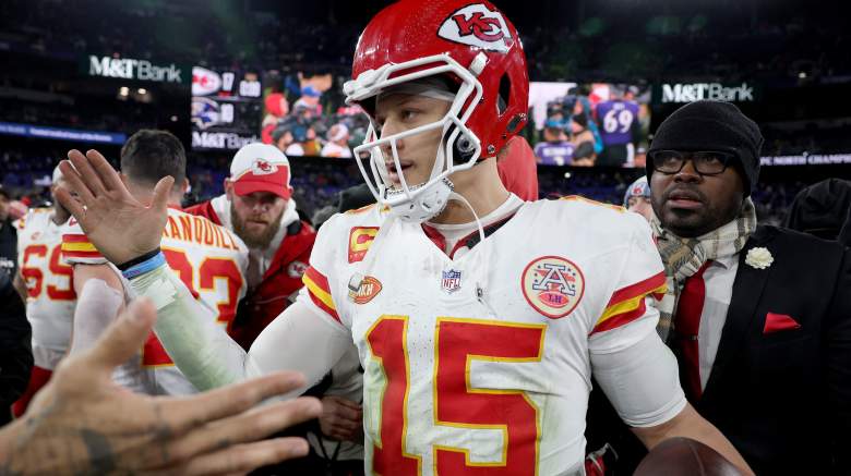 Chiefs' Patrick Mahomes' postgame message on Norma Hunt after AFC Championship vs. Ravens.