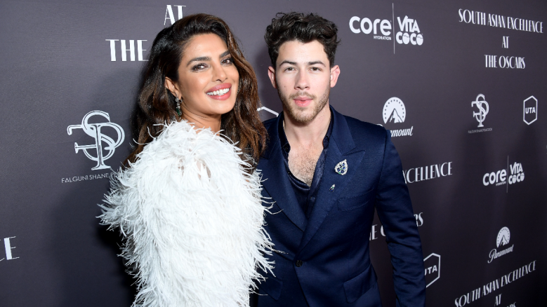 Priyanka Chopra Jonas and Nick Jonas attend the 2nd Annual South Asian Excellence Pre-Oscars Celebration.