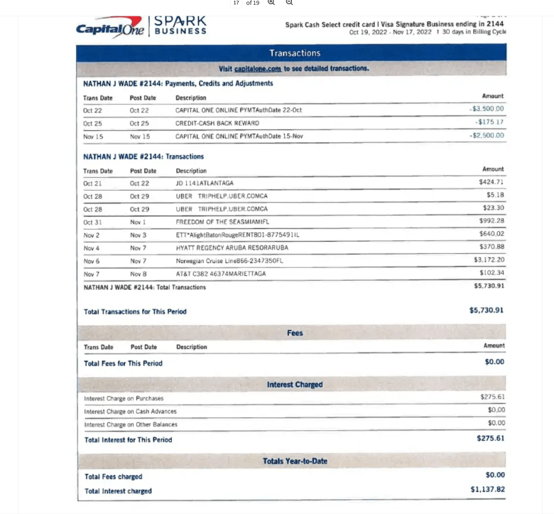 nathan wade receipt