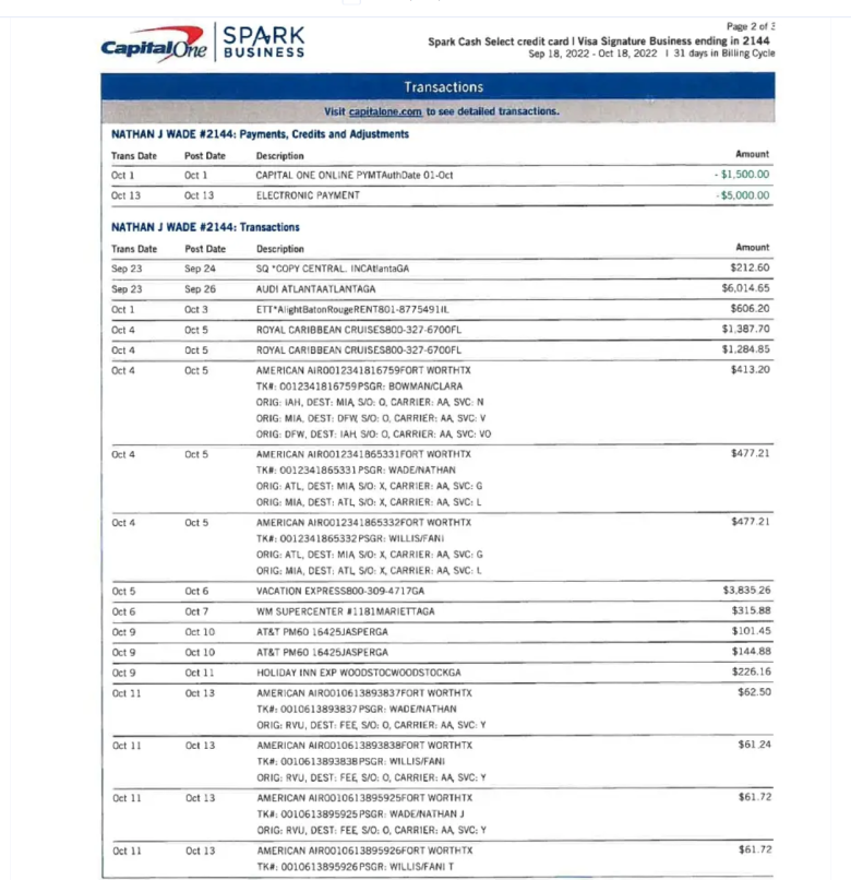 nathan wade receipt