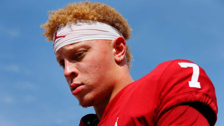 Spencer Rattler heads off field before game against Tulane.