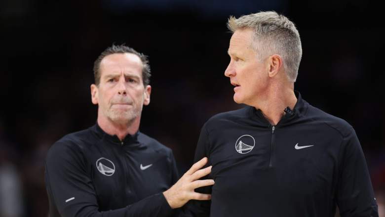 Golden State Warriors coach Steve Kerr and assistant Kenny Atkinson