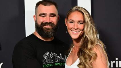 Jason Kelce’s Wife, Kylie, Sends Message With Non-Chiefs Super Bowl Outfit