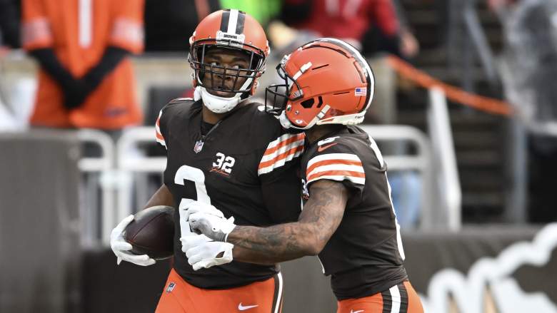 Elijah Moore, right, has been dubbed a potential cut candidate for the Cleveland Browns.