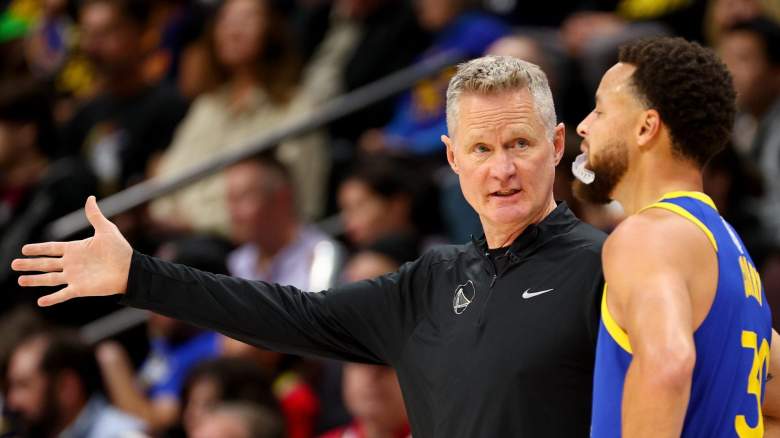 Warriors coach Steve Kerr and Steph Curry