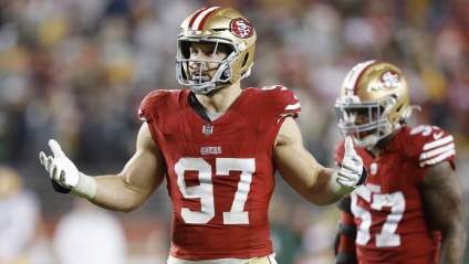 49ers Star Nick Bosa’s 4-Word Comment on Chiefs Tackles Turns Heads
