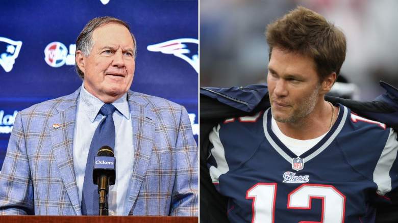 Former Patriots coach Bill Belichick (left) and quarterback Tom Brady