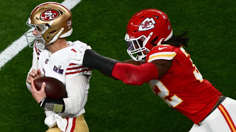 NFL fines Chiefs linebacker Nick Bolton for a play during the Super Bowl.