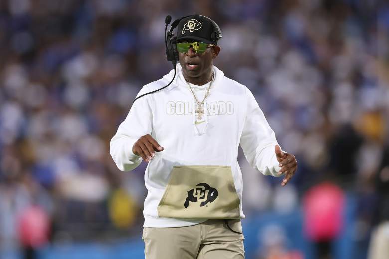 PASADENA, CALIFORNIA - OCTOBER 28: Head coach Deion Sanders of the Colorado Buffaloes looks on from the sidelines during the first half of a game against the UCLA Bruins at Rose Bowl Stadium on October 28, 2023 in Pasadena, California. (Photo by Sean M. Haffey/Getty Images)