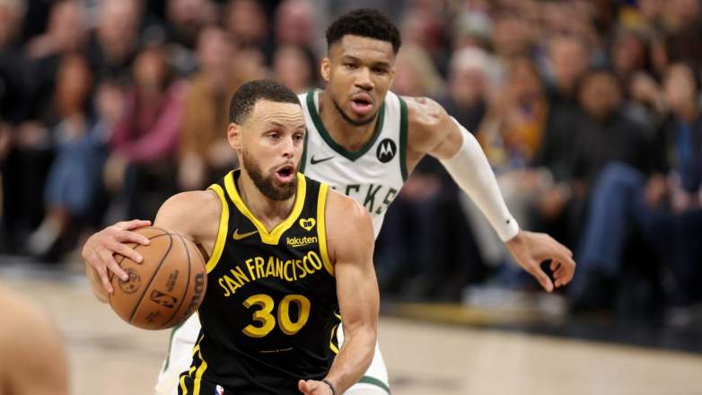 Warriors Steph Curry against Bucks Giannis Antetokounmpo