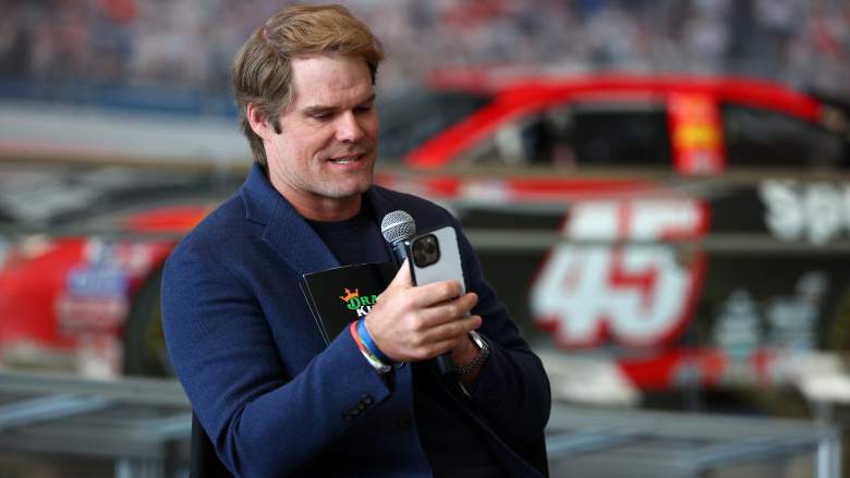 FOX Sports sportscaster Greg Olsen placing the DraftKings First Bet at the NASCAR Hall of Fame, March 2024