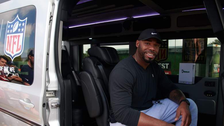 GRAPEVINE, TX - NOVEMBER 04: Tyron Smith poses for a photo during the Built Ford Tough Toughest Tailgate stop for Dallas Cowboys fans on November 4, 2017 in Grapevine, Texas. (Photo by Cooper Neill/Getty Images for Ford Motor Company