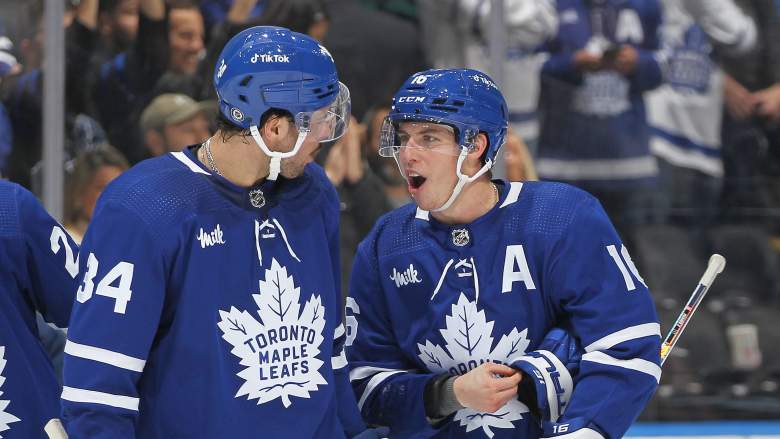 Toronto Maple Leafs' Mitch Marner and Auston Matthews