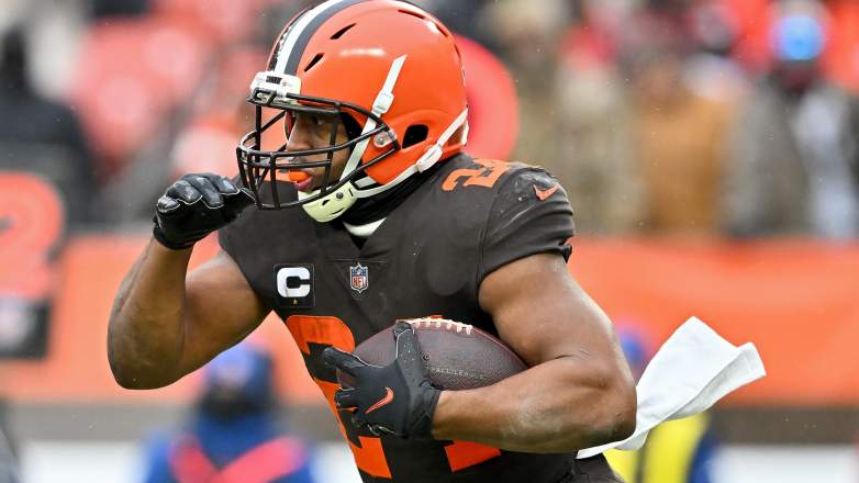 Browns RB Nick Chubb is a notorious workout warrior.