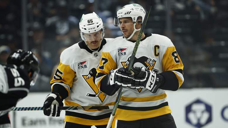 Erik Karlsson and Sidney Crosby of the Pittsburgh Penguins