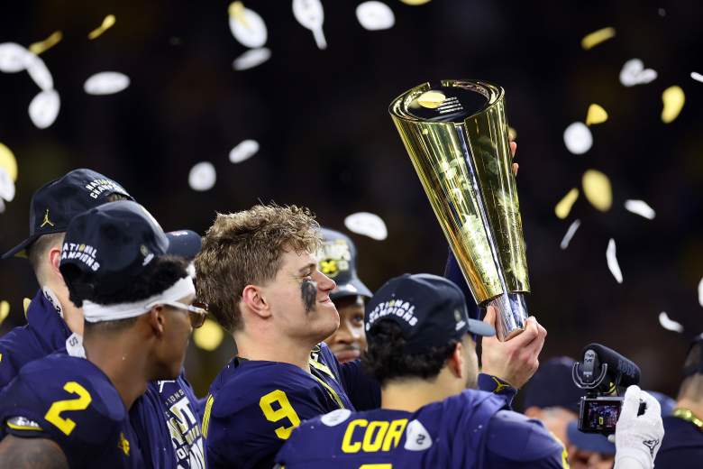 Michigan Wolverines celebrate winning the 2024 college football national championship