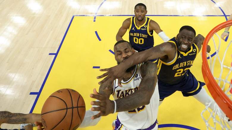 Warriors' Draymond Green against Lakers' LeBron James