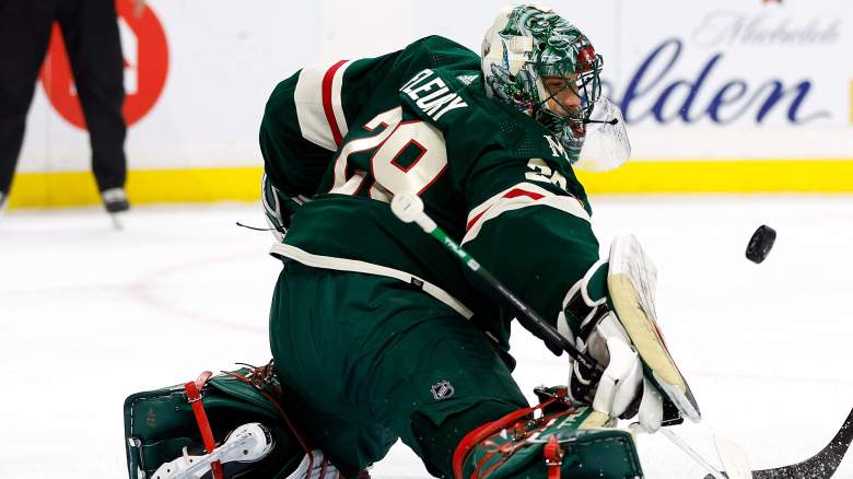 Marc-Andre Fleury of the Minnesota Wild stops a shot