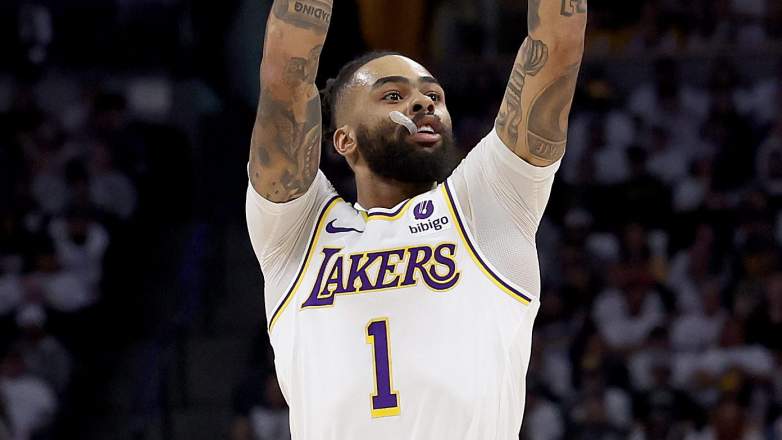 Lakers guard D'Angelo Russell had a rough shooting night against the Denver Nuggers.
