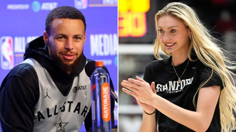 Cameron Brink of the NBA (right) is the "godsister" of Stephen Curry (left).